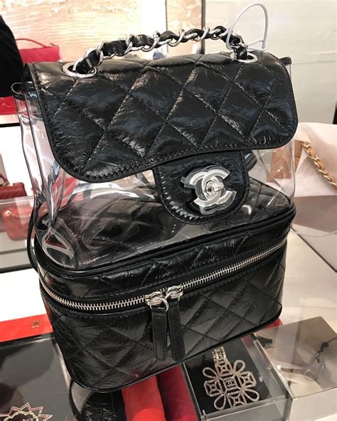 chanel transparent vanity flap backpack price